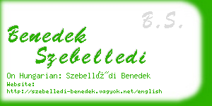 benedek szebelledi business card